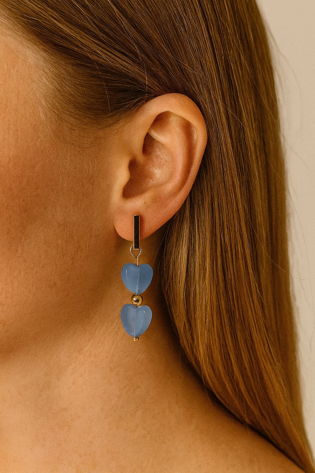 Blue Heart Earrings