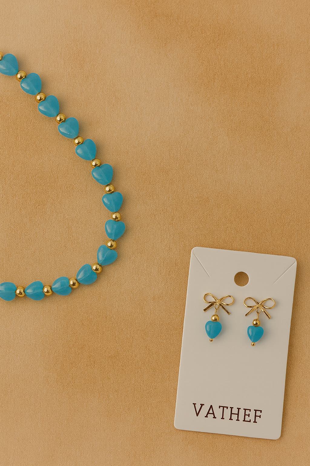 Litter Blue Heart Earrings - Image 3